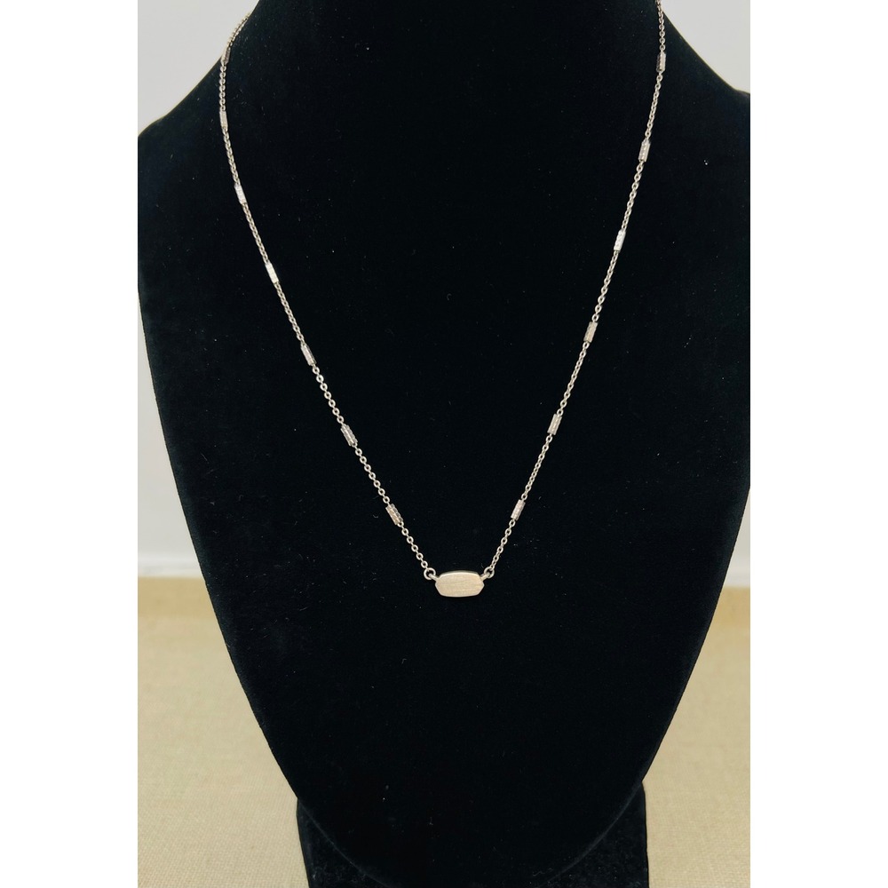 Kendra Scott Elisa Gold Tone Metallic Hexagon Pendant Necklace Adjustable